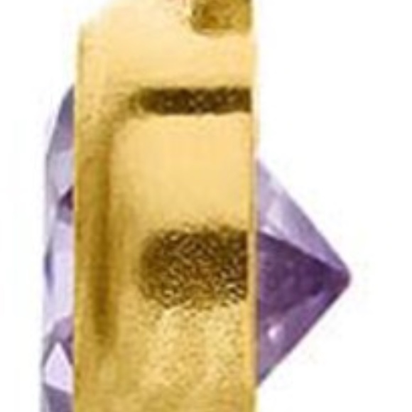 Yellow Gold-filled Amethyst CZ Set Jewelry Charm - Picture 4 of 4